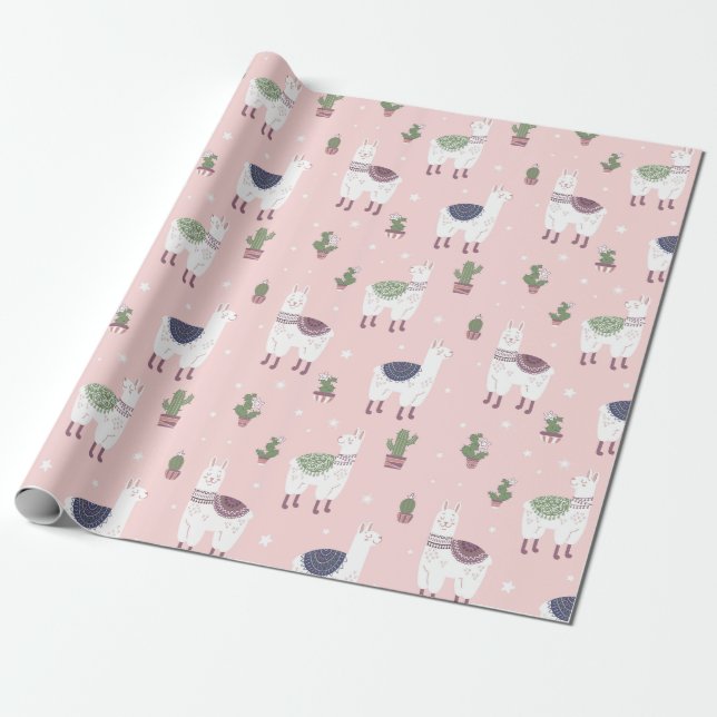 Llamas Wrapping Paper Geschenkpapier (Ungerollt)