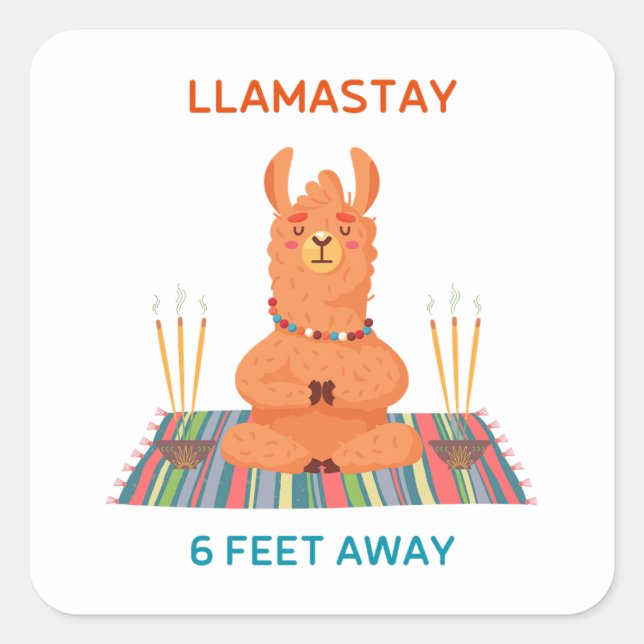 Llamastay 10 Meter entfernt Pun Square Sticker (Vorderseite)