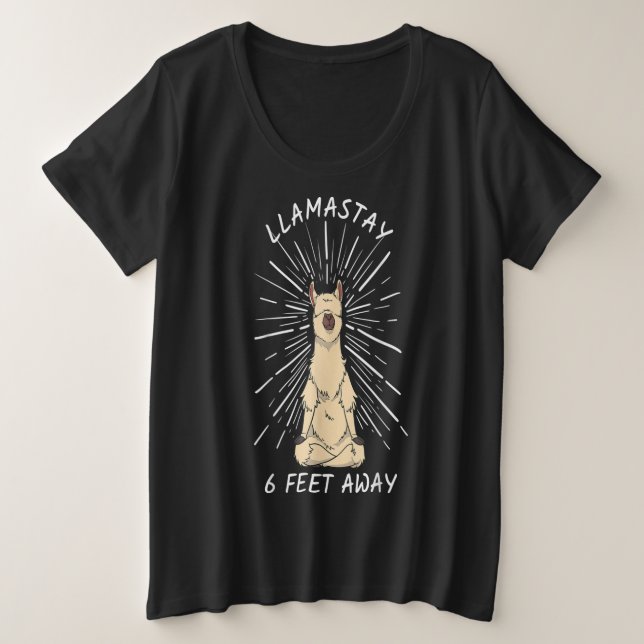 Llamastay, 2 Meter von der Gesellschaft entfernt Große Größe T-Shirt (Design vorne)