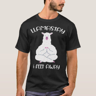 Llamastay 6 Fuß Abstand Meditation Namaste Yoga T-Shirt