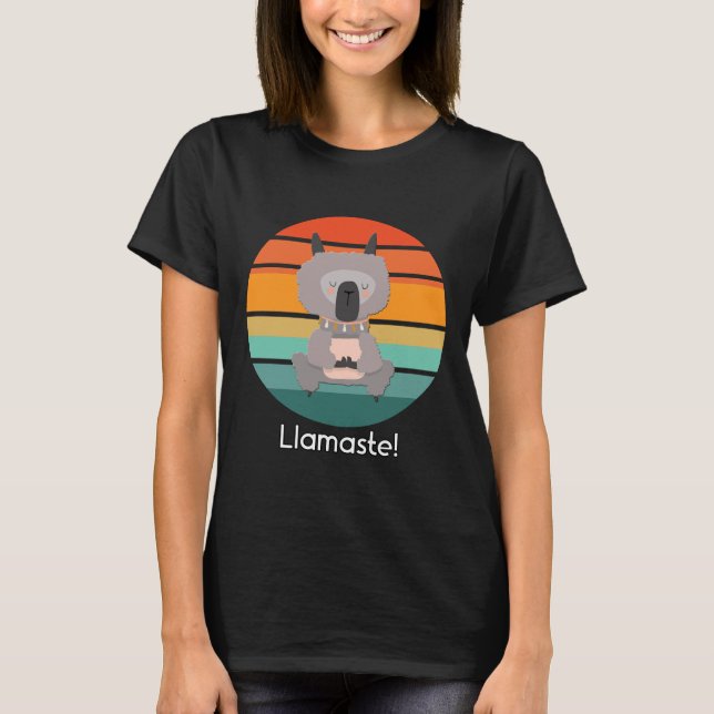 Llamaste Funny Yoga Llama T-Shirt (Vorderseite)