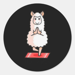 Llamaste Lama Alpaka Yoga Übung Fitness Gym Wo Runder Aufkleber