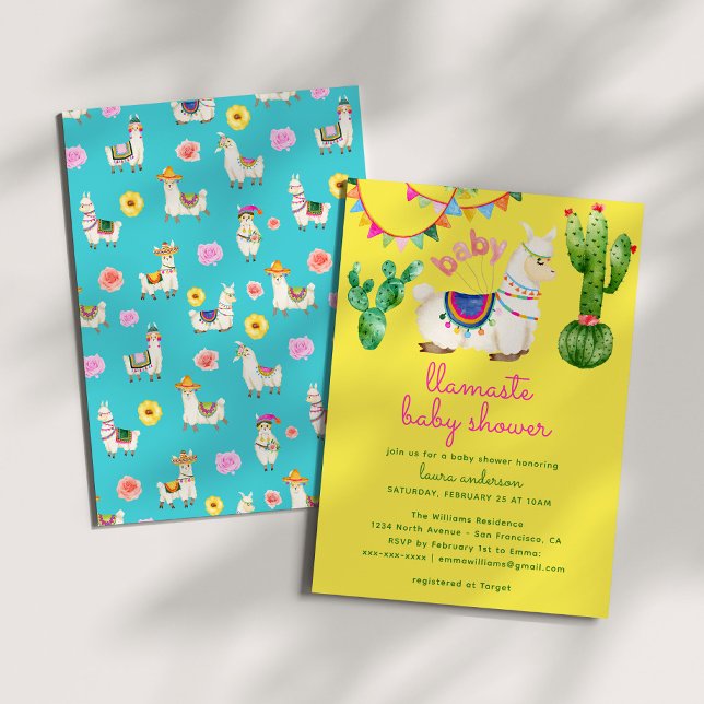 Llamaste - Llama Mexican Colorful Baby Shower Einladung (Von Creator hochgeladen)