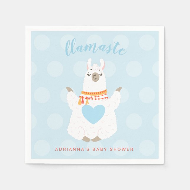 Llamaste Llama Yoga Babyduschpapier Serviette (Vorderseite)