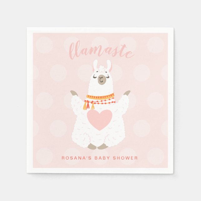 Llamaste Llama Yoga Babyduschpapier Serviette (Vorderseite)