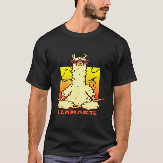 Llamaste Meditating Llama Novelty T-Shirt (Vorderseite)