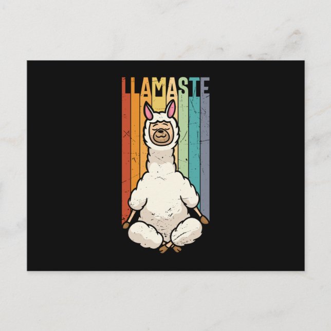 Llamaste Namaste Yoga Niedlich Llama Alpaca Postkarte (Vorderseite)