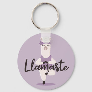 Llamaste Niedlich & Fun Lila Llama Yoga Schlüsselanhänger