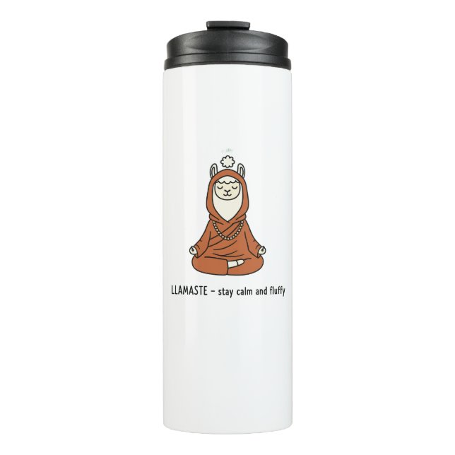 "Llamaste - stay calm and fluffy" Thermosbecher (Vorderseite)
