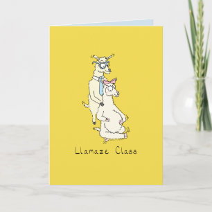 Llamaze Class - Funny Llamas at Lamaze Pun Card Karte