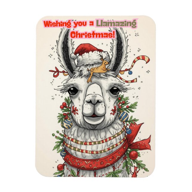 LLamazing Christmas Llama Holiday Magnet (Vertikal)