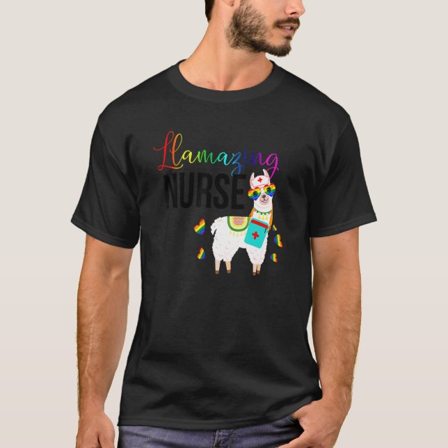 Llamazing Nurse Niedlich Llama Sonnenbrille Phanta T-Shirt (Vorderseite)