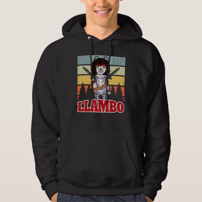 Llambo Military Llama Kommando Unglaublich witzig  Hoodie (Vorderseite)