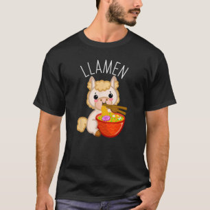 Llamen Llama Ramen Noodles Niedliches japanisches T-Shirt