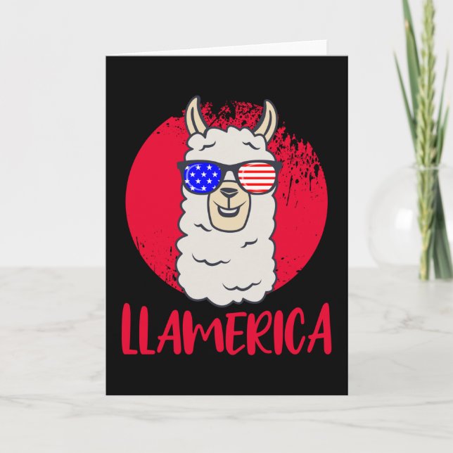 LLAMERICA American Llama Memorial Day Patriotic Karte (Vorderseite)