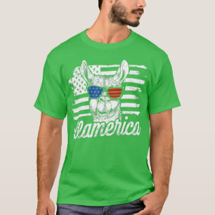 Llamerica Patriotic Llama Funny Llama 4. Juli T-Shirt