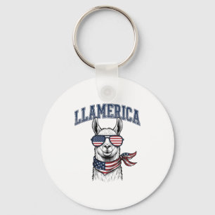 Llamerica Patriotischer Lama Vintage Gravur T-Shir Schlüsselanhänger