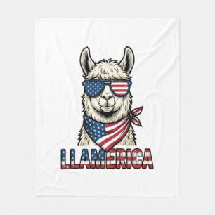 Llamerica Patriotischer Lama Vintage Vektor Design Fleecedecke