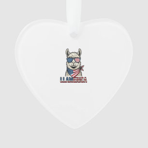 Llamerica Patriotischer Lama Vintage Vektor Design Ornament