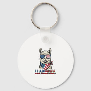 Llamerica Patriotischer Lama Vintage Vektor Design Schlüsselanhänger