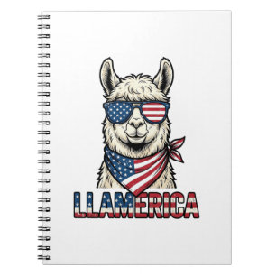 Llamerica Patriotisches Lama Vintage Vektor Design Notizblock