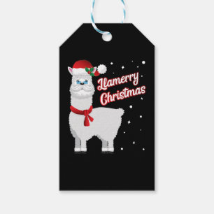 Llamerry Merry Christmas Llama Santa Claus Geschenkanhänger