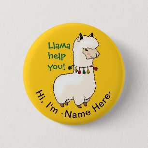 "Llamma help you" hilfsbereites kawaii llama w nam Button