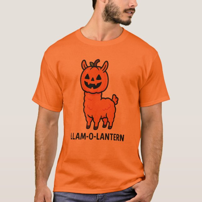 Llamo-o-Laterne Halloween T-Shirt (Vorderseite)