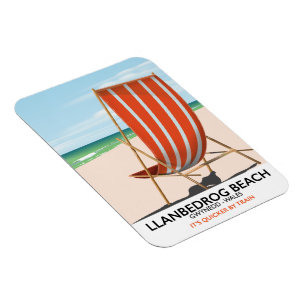 Llanbedrog Beach, Gwynedd Wales-Küstenplakat Magnet