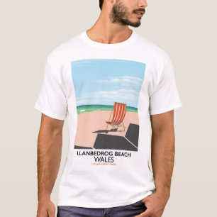 Llanbedrog beach Wales beach travel poster T-Shirt