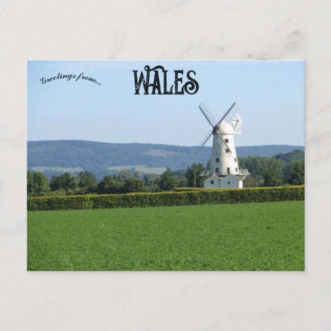 Llancayo Windmill Wales  Postkarte (Vorderseite)