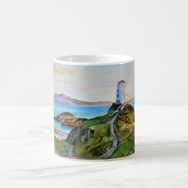 "Llanddwyn Insel-Leuchtturm," Anglesey, Wales Kaffeetasse (Mittel)