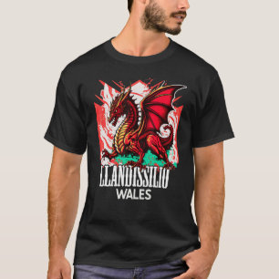 Llandissilio Wales Welsh Flag Y Ddraig Goch Dragon T-Shirt