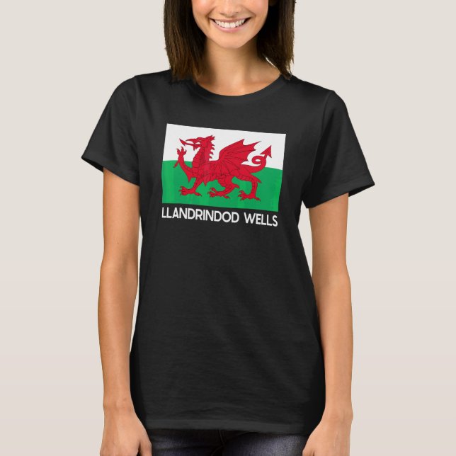 Llandrindod Wells Wales Welsh Flag Baner Y Ddraig T-Shirt (Vorderseite)