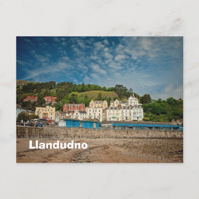 Llandudno Landschaftlich Coastal Beach View in Wal Postkarte (Vorderseite)
