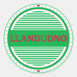 Llandudno Stadtstolz-Emblem – Walisische Identität Runder Aufkleber