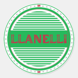 Llanelli City Pride Emblem – Walisische Identität Runder Aufkleber