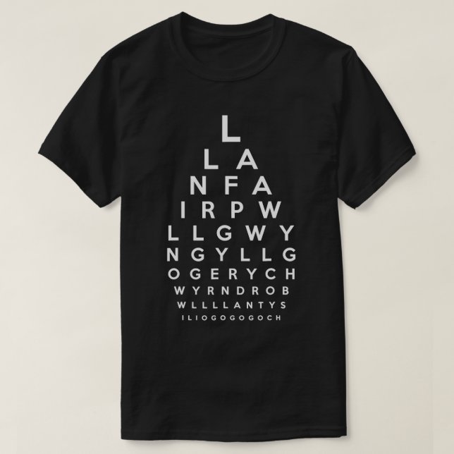 Llanfairpwllgwyngyllgogerychwydrobwllllantysilio T-Shirt (Design vorne)