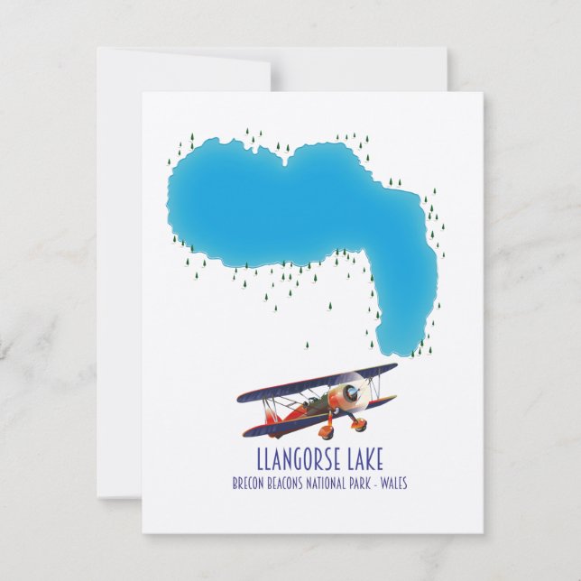 Llangorse Lake Brecon Beacon Karte (Vorderseite)