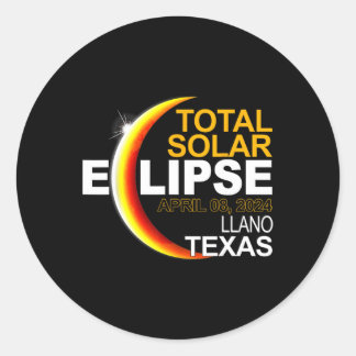 Llano Solar Eclipse 2024 Totality 8. April Runder Aufkleber