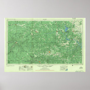 Llano TX Topo Karte Poster