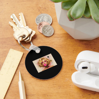 Llavero Pop Art Glam – Mujer Rubia con Chicle Schlüsselanhänger