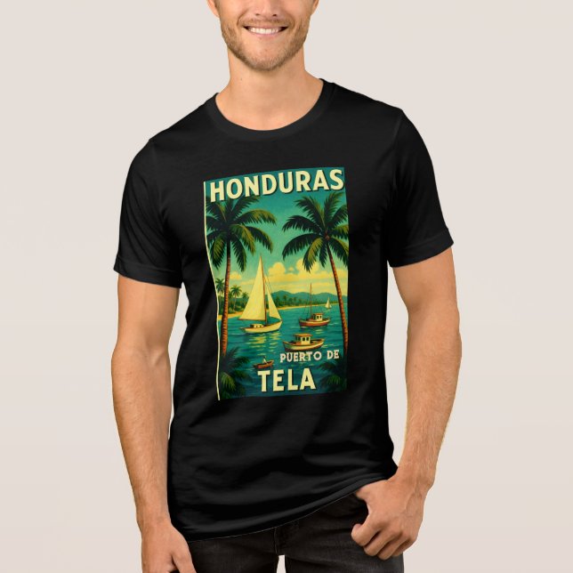 Llavero tipo chapa PUERTO DE TELA Tri-Blend Shirt (Vorderseite)