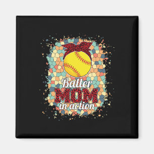 Ller Mom In Action - Leopard Softll Mom Tee Für Fr Magnet