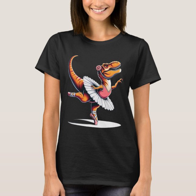 Llerina T-rex Dancing  T-Shirt (Vorderseite)