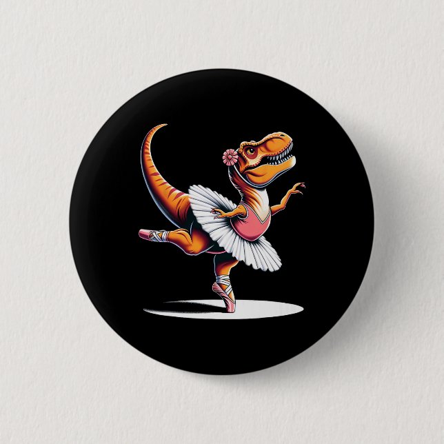 Llerina T-Rex tanzt  Button (Vorderseite)