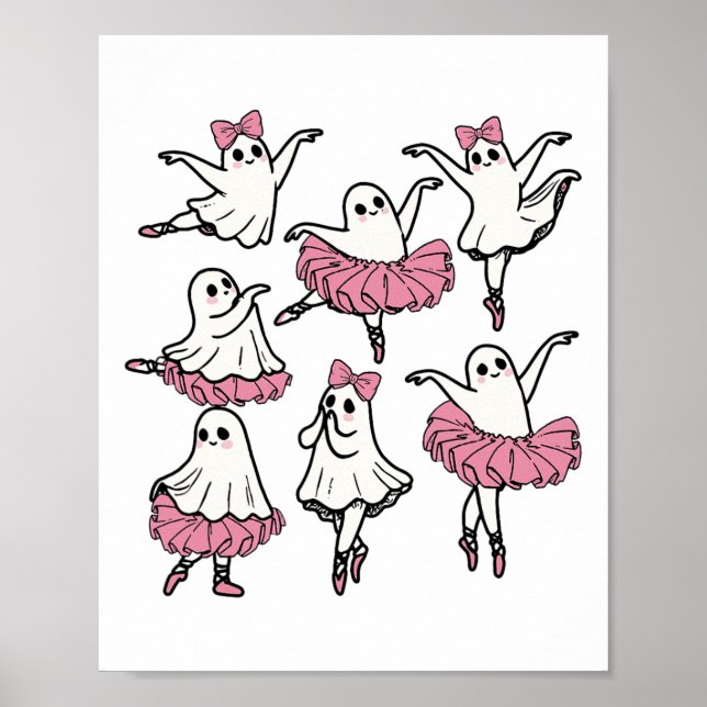 Llet Ghost Dancer Niedlich Boo Dancing Halloween Poster (Vorne)