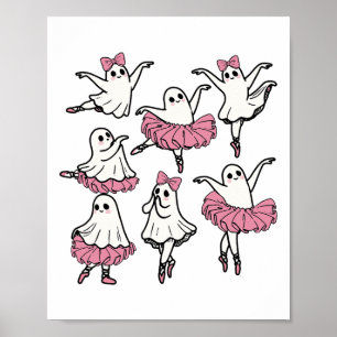 Llet Ghost Dancer Niedlich Boo Dancing Halloween Poster