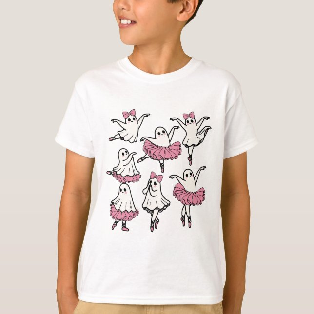 Llet Ghost Dancer Niedlich Boo Dancing Halloween T-Shirt (Vorderseite)