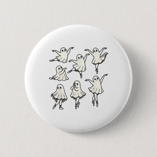 Llet Ghost Llet Dancer Spooky Tanzlehrerin Hallow Button (Vorderseite)